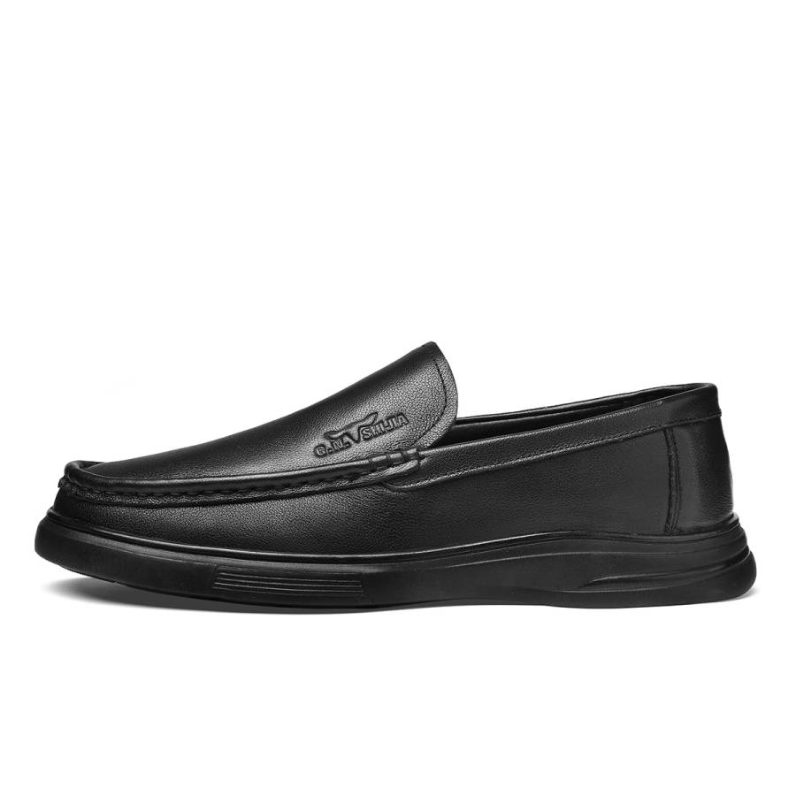 G.N.SHIJIA Cow Leather Casual Shoes Men's Black