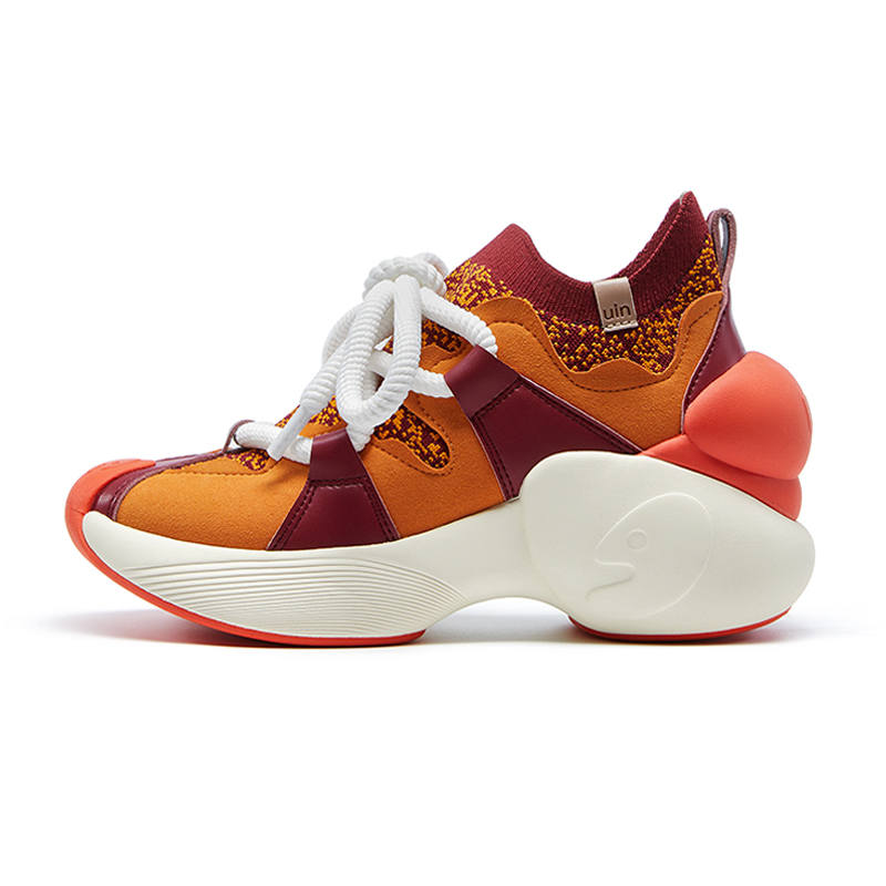 U.IN Painted Travel Shoes Bilbao A1&A2 Artistic Collection Microfiber Leather Chunky Sneakers Women's