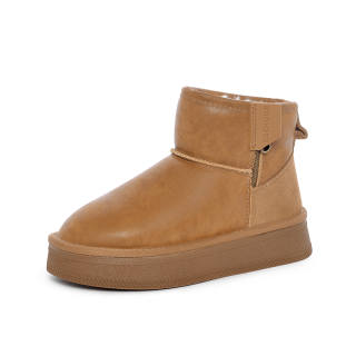 Reemoor Cow Split Leather Thermal Platform Short Snow Boots Women's