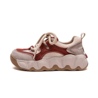 CHIBANG Top Grain Cow Leather Height Increasing Lightweight Height Increasing Lightweight Low top Chunky Sneakers