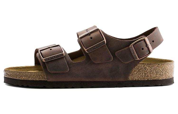 Birkenstock Leather Beach Sandals Unisex Brown Regular