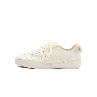 Talitaqoom Cow Leather Low top Skateboard Shoes Women's Ecru