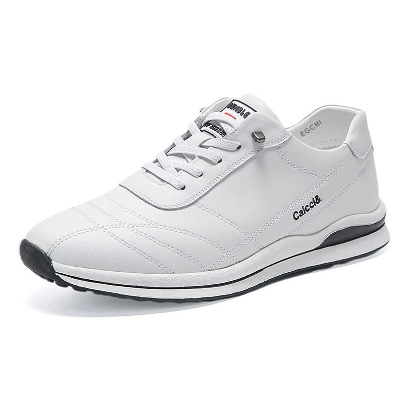 EGCHI Cow Split Leather Abrasion Resistant Abrasion Resistant Mid top Casual Shoes Men's