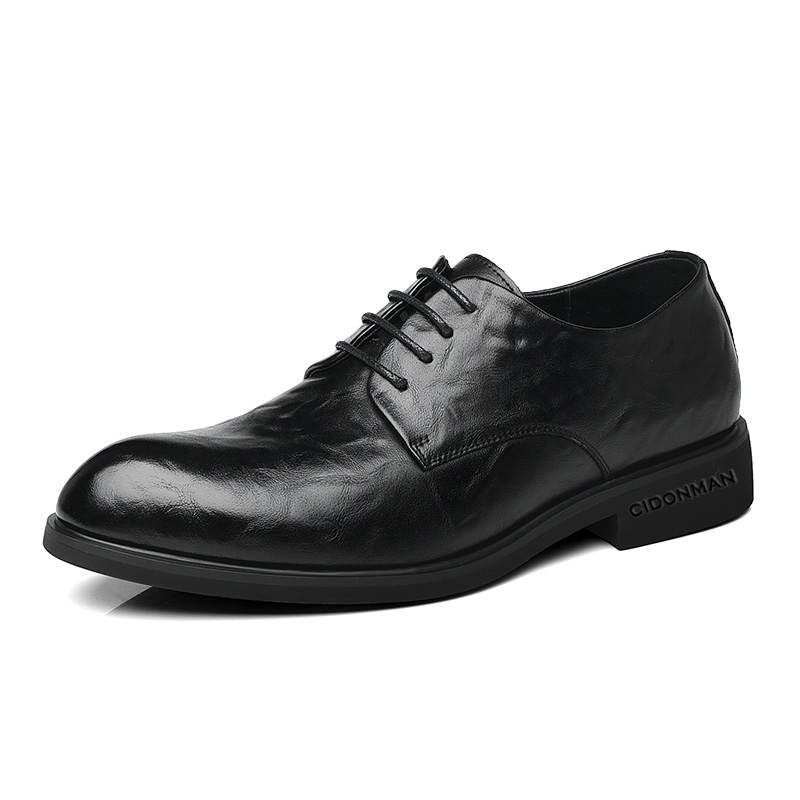 CITONGXIANSHENG Cow Split Leather Dress Shoes Men's Black
