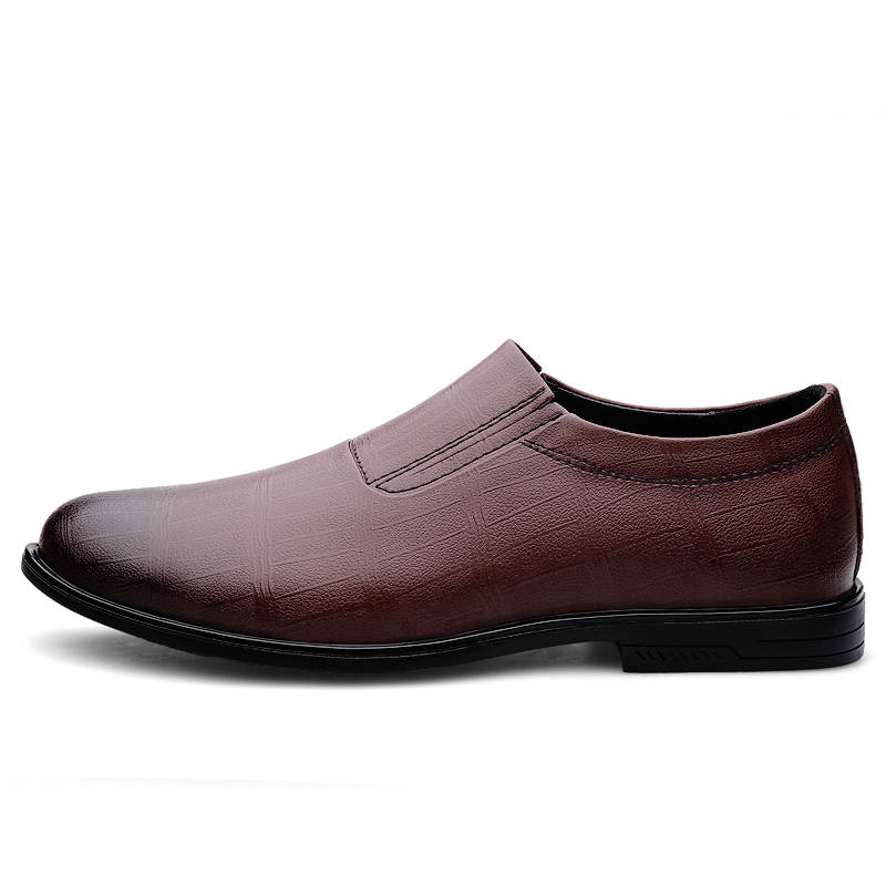 YINGLUNQISHI Cow Leather Casual Shoes Men's Brown