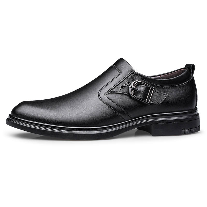 YINGLUNQISHI Top Grain Cow Leather Dress Shoes Men's Black