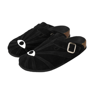 SYMBOLS OF LIGHT Cork Sole Slip Resistant Slip Resistant Closed Toe Slippers Unisex Black
