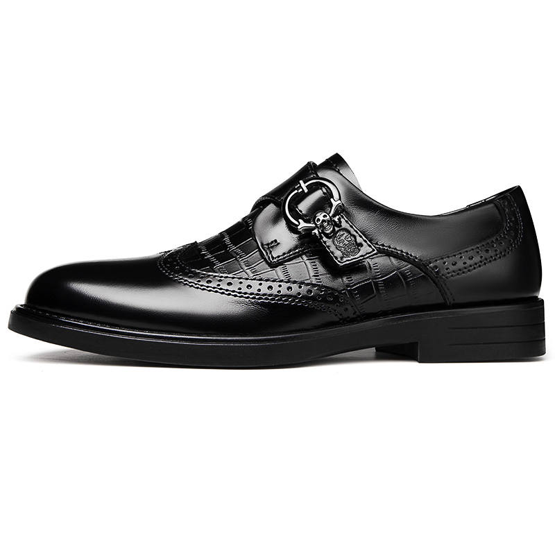 LAORENTOU Top Grain Cow Leather Comfortable Casual Shoes Men's Black