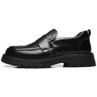 15 MINS Top Grain Cow Leather Casual Shoes Men's Black