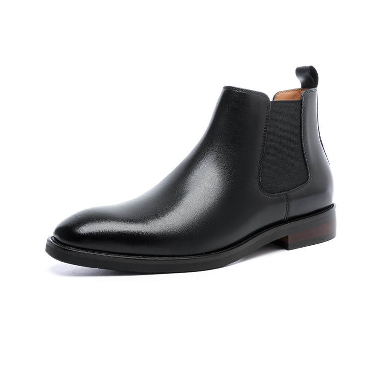 YEDANI Top Grain Cow Leather Short Chelsea Boots Men's