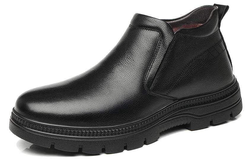 Mulinsen Top Grain Cow Leather Casual Shoes Men's Black