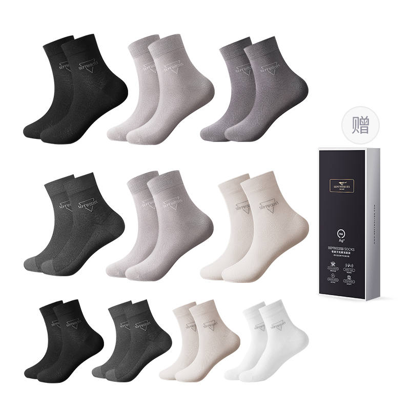SEPTWOLVES SEPTWOLVES Crew Socks Men's Box 10 Pack Mixed Color