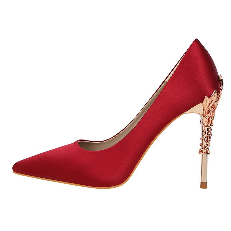 QITUMAUL High Heels Women's Gold