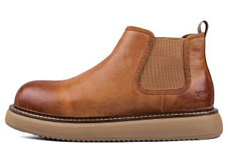 LOHAN·SIR Top Grain Cow Leather Short Chelsea Boots Platform Men's
