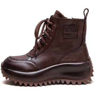 JIEZHOU Top Grain Cow Leather Ankle Boots Women's