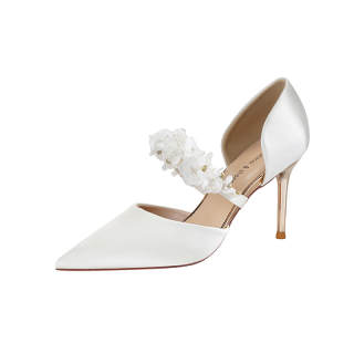 ZUOMILUO Slim Heel High Heels Women's Ecru