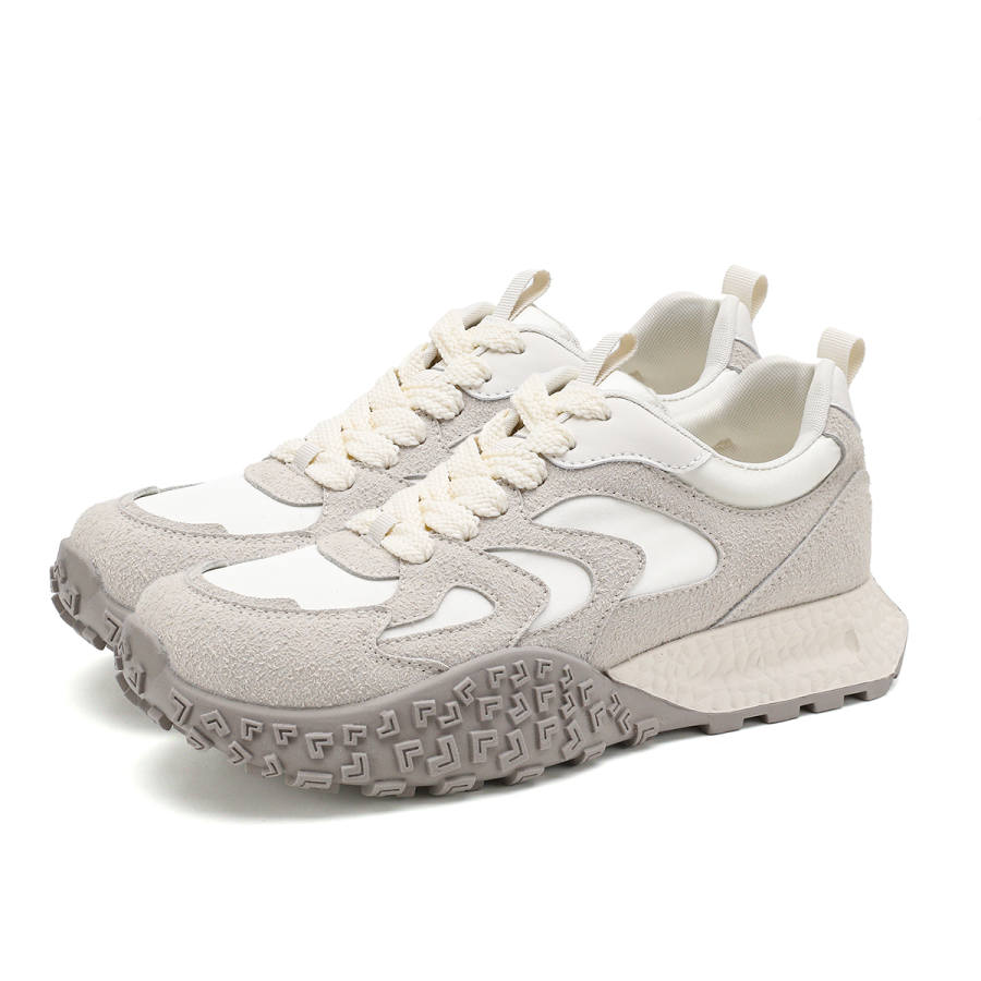 FOXER Casual Shoes Women's Mid Top Beige, Gray