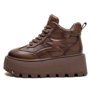 YAOQIA Top Grain Cow Leather Ankle Boots 7cm Women's