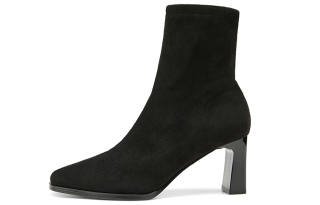 VMe Fabric Ankle Boots 7cm Women's Black