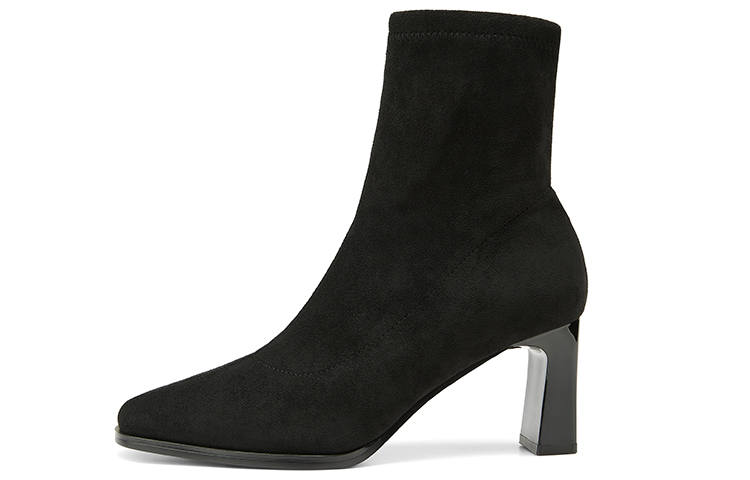 VMe Fabric Ankle Boots 7cm Women's Black