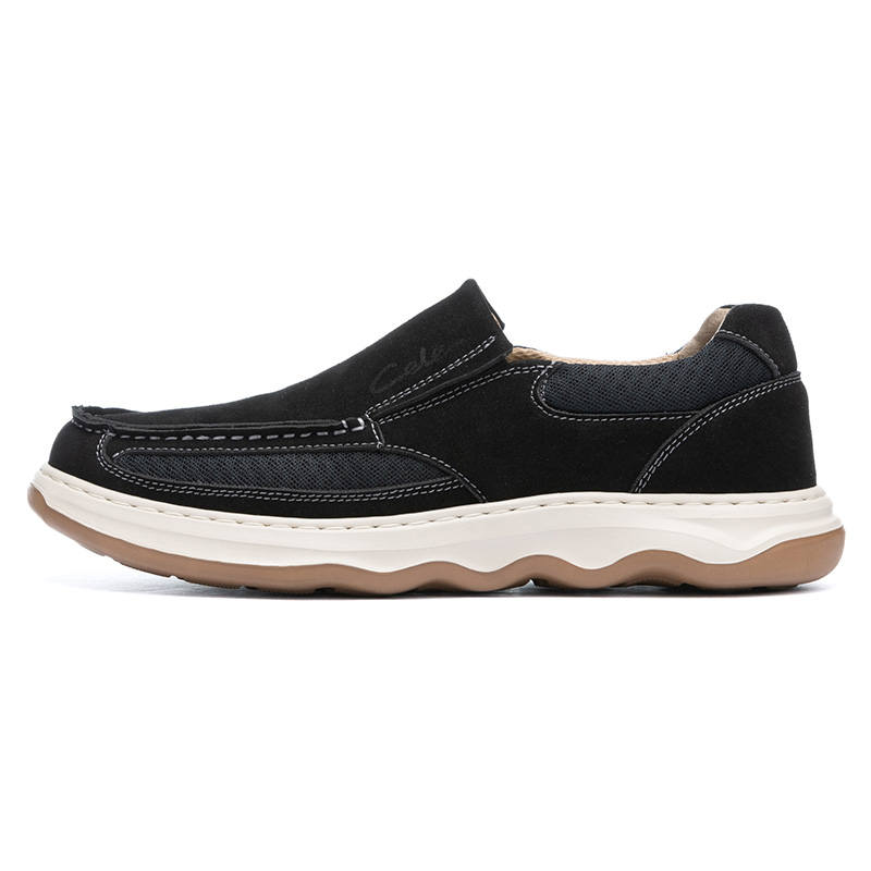 CELE Cow Split Leather Cushioning Slip Resistant Waterproof Cushioning, Non Slip, And Waterproof Low top Casual Shoes