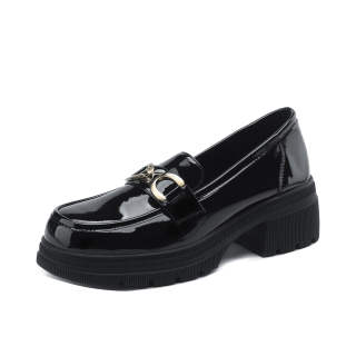 CORALDAISY Pu Loafers 5CM Women's Black