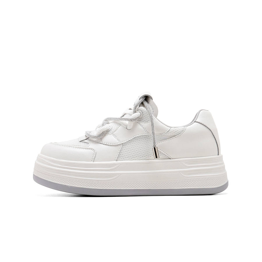 C°BANNER Synthetic Leather Abrasion Resistant Skateboard Shoes Women's Beige Gray
