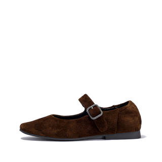 Brut Ros′e Cow Split Leather Block Heel Mary Jane Shoes Women's