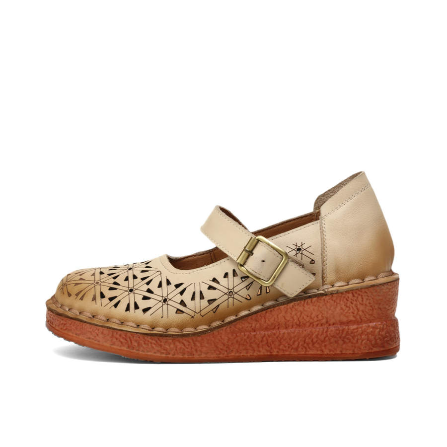OCCAMAN Top Grain Cow Leather Mary Jane Shoes Women's