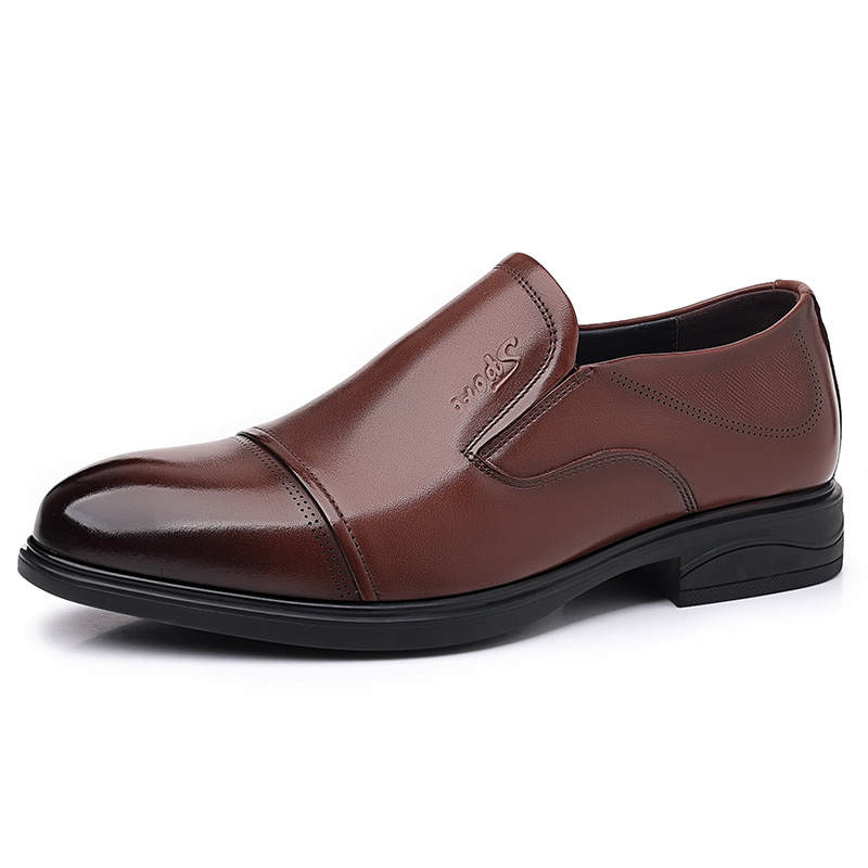 Xiwencha Top Grain Cow Leather Casual Shoes Men's