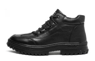 TRUMPPIPE Cow Leather Ankle Boots 2.5cm Men's Black