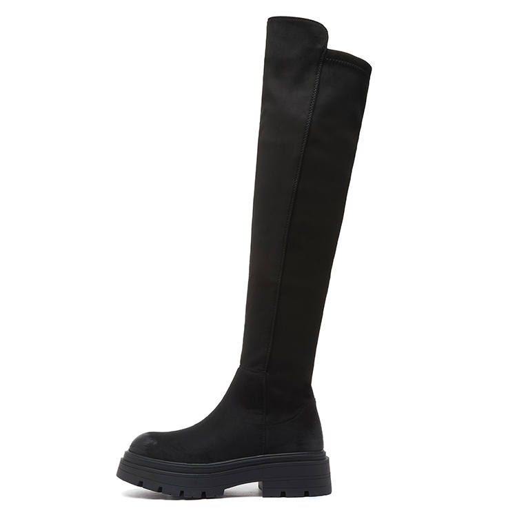 ZGR Distressed Finish With Fleece Lining, Stylish Over the knee Boots 5CM Women's