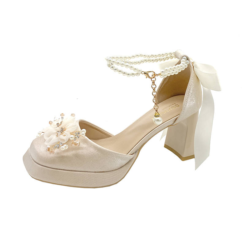 Boldi Kuki Chunky Heel High Heels Women's Champagne