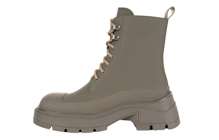 BREAD TREE Combat Boots Women's Olive Gray Green