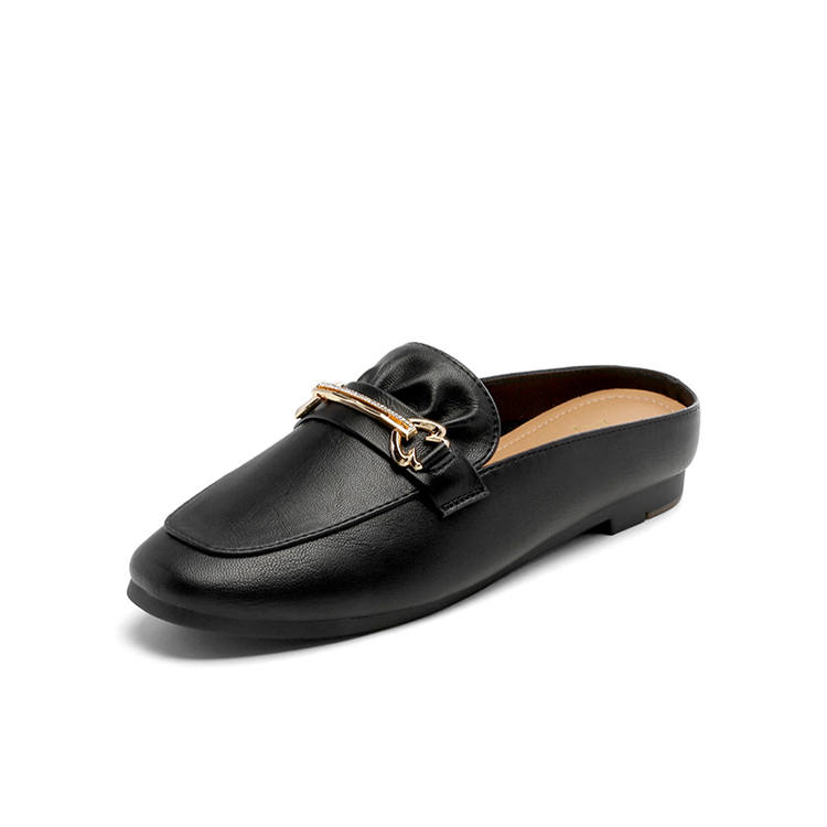 DUSTO DUSTO Stitching Leather Patchwork Closed Toe Slippers Women's