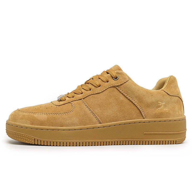 DAISHUTOU Pigskin Abrasion Resistant Abrasion Resistant Low top Skateboard Shoes Unisex Yellow