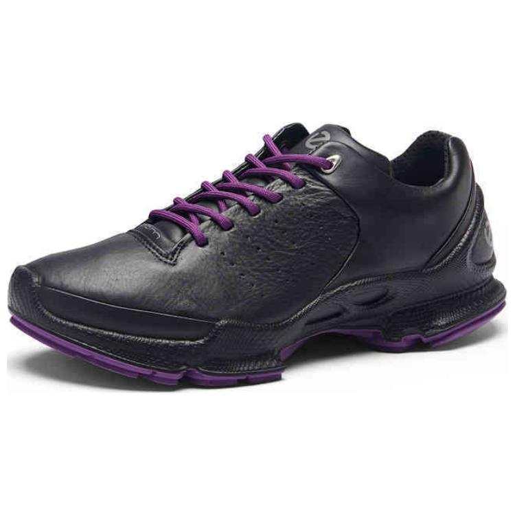Ecco Biom C Cow Leather Breathable Low top Hiking Shoes Women's Black Purple