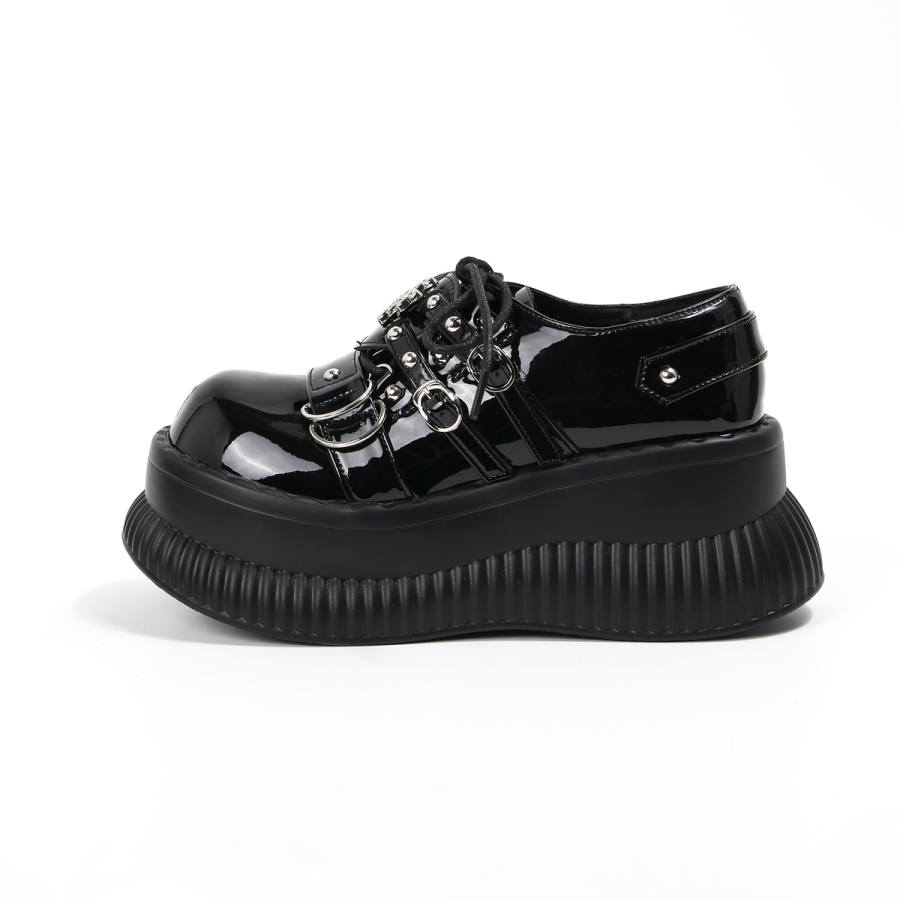 BOJUEMAO Cow Split Leather Casual Shoes Women's Black