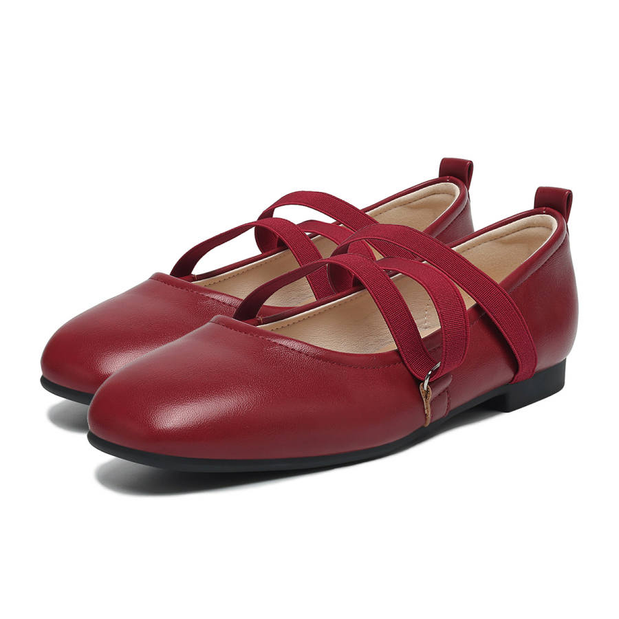 Safiya Cow Split Leather Chunky Heel Mary Jane Shoes Women's
