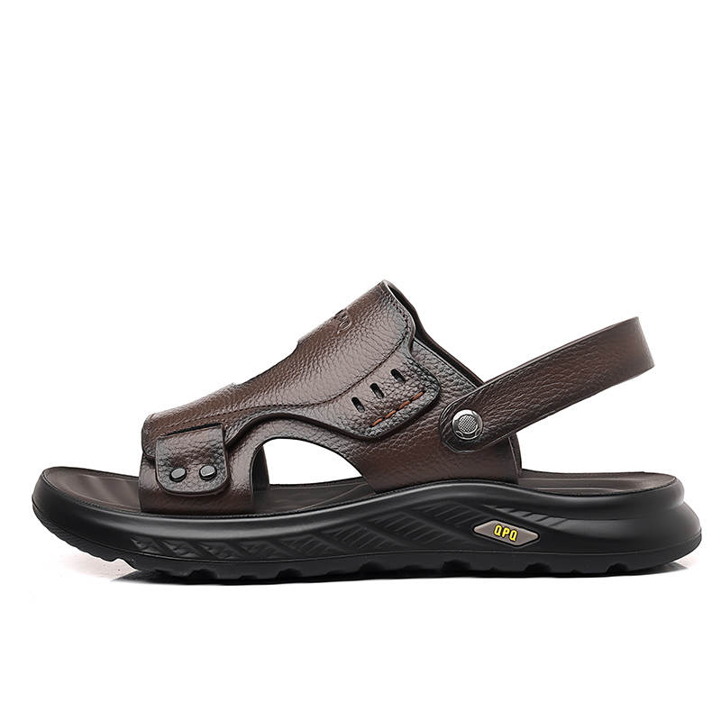 YILICHUANZHANG Top Grain Cow Leather Fashion Trend Beach Sandals Men's