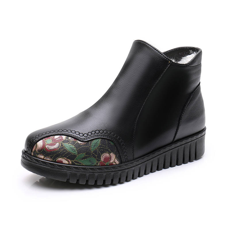EGCHI EGCHI Cow Split Leather Ankle Boots Women's Black
