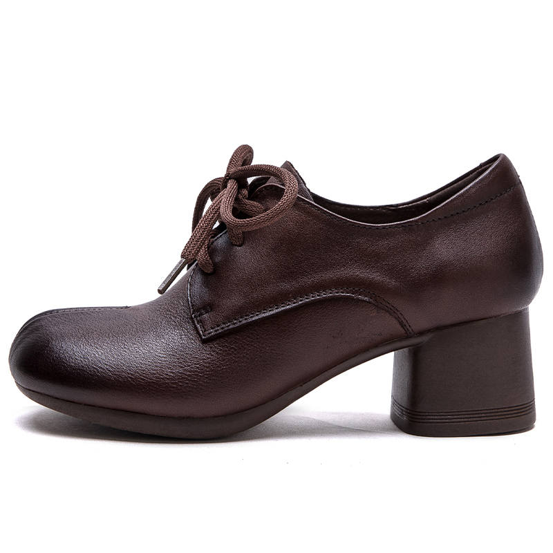 JIEZHOU Top Grain Cow Leather Casual Shoes 5CM Women's