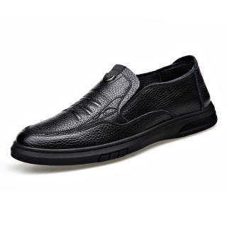BEIOUTU Top Grain Cow Leather Casual Shoes Men's Black