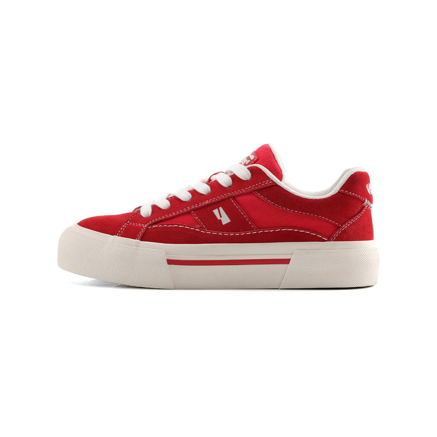 VEEMES Slip Resistant Abrasion Resistant Cushioning Height Increasing Low top Skateboard Shoes Unisex Red
