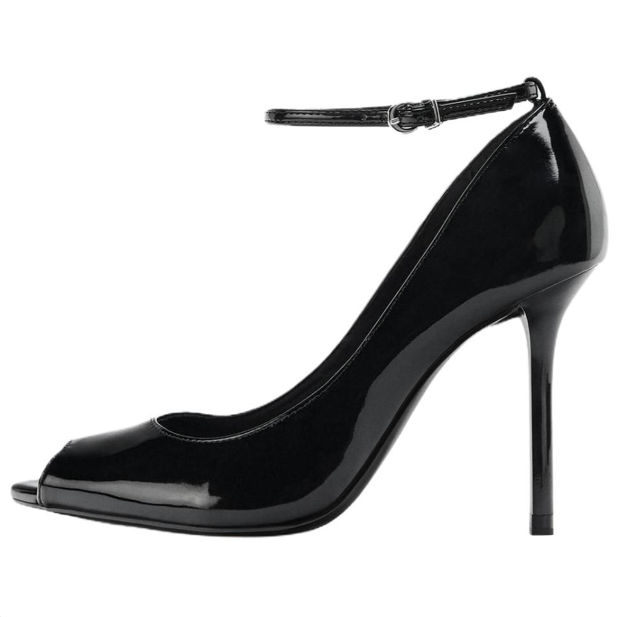 ZARA Pu Slim Heel High Heels 10cm Women's Black