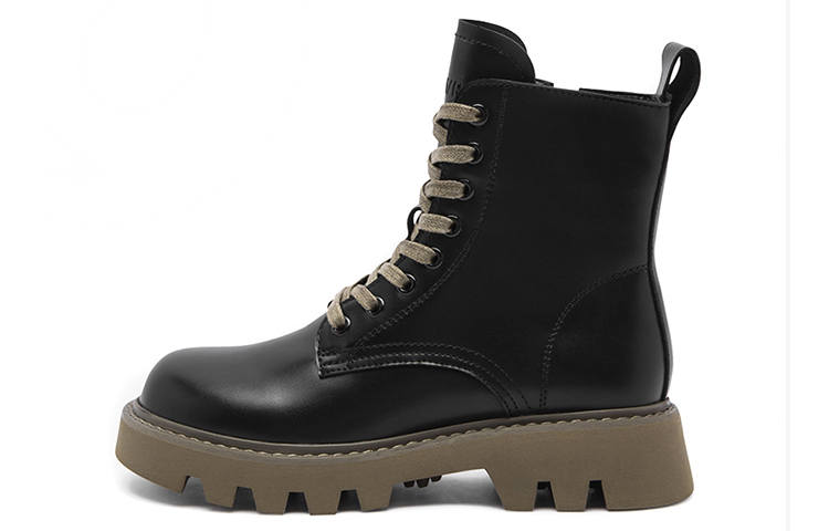 SEMIR Combat Boots Women's Black Green Creamy White
