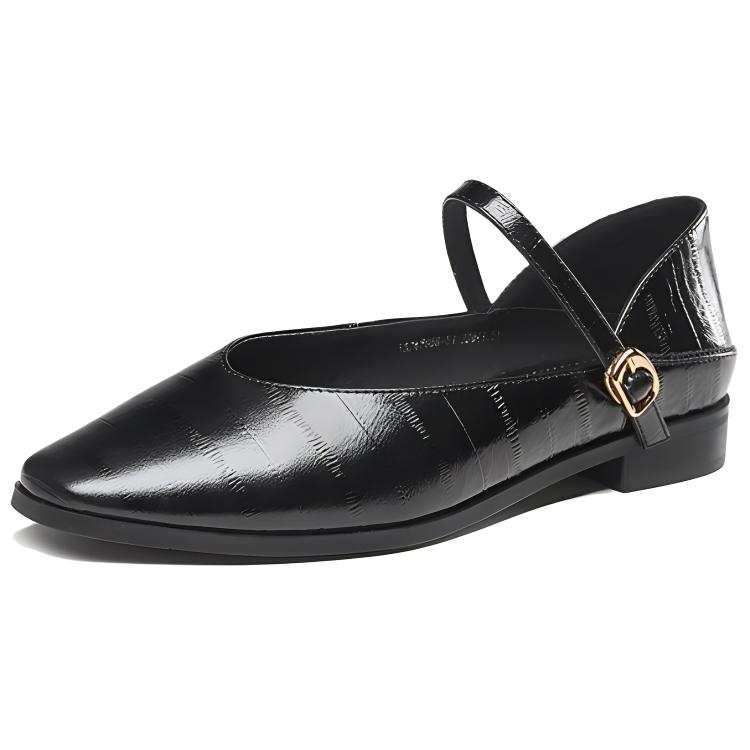 KANGNAI Sheepskin Block Heel Mary Jane Shoes 2.3CM Women's
