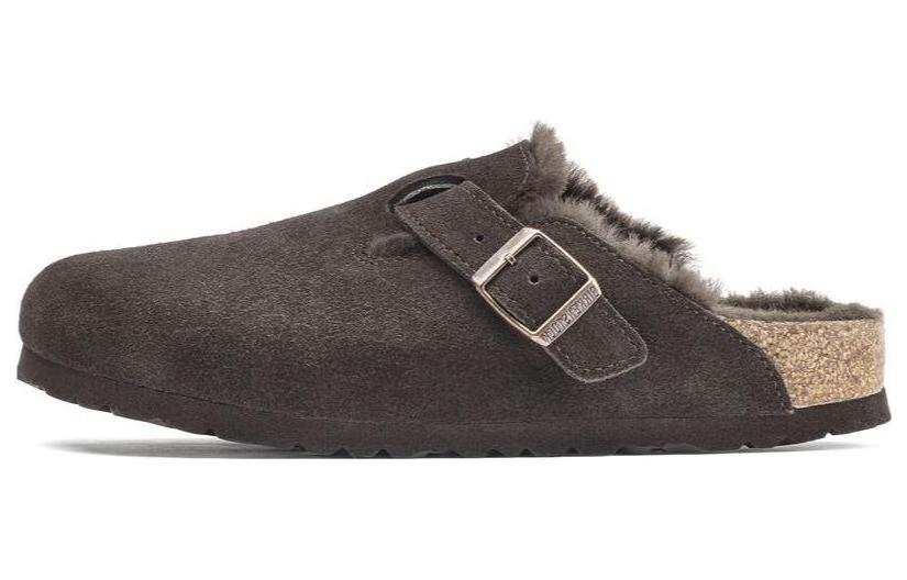Birkenstock Boston Birkenstock Shearling Suede 'Mocha'
