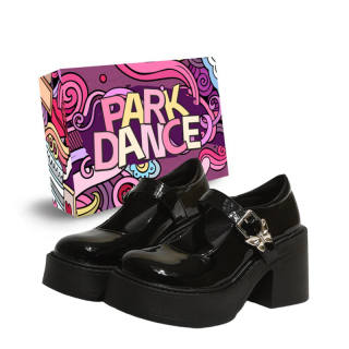 PARK DANCE Synthetic Leather Chunky Heel Mary Jane Shoes Women's