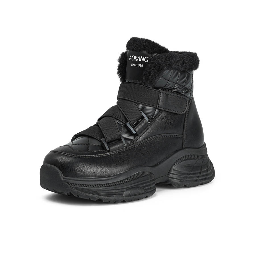 AOKANG Fabric Ankle Boots Women's Black